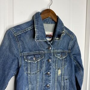 Duck Head Jeans Co Distressed Blue Denim Jacket Women's Size M